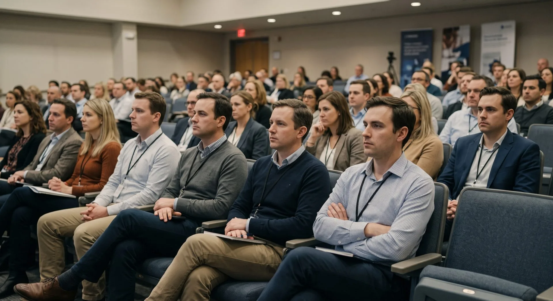 A conference audience with no questions